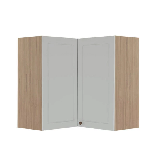 Módulo Armário Aéreo Canto L 88x76x34cm 100% MDF Cozinha Provence Robel Hanover/Branco Matte