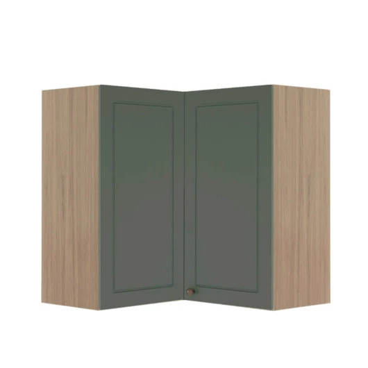 Módulo Armário Aéreo Canto L 88x76x34cm 100% MDF Cozinha Provence Robel Hanover/Salvia Matte