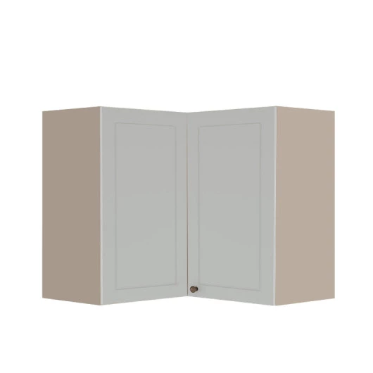 Módulo Armário Aéreo Canto L 68x76x34cm 100% MDF Cozinha Provence Robel Fendi/Branco Matte