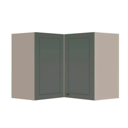 Módulo Armário Aéreo Canto L 68x96x56cm 100% MDF Cozinha Provence Robel Fendi/Salvia Matte