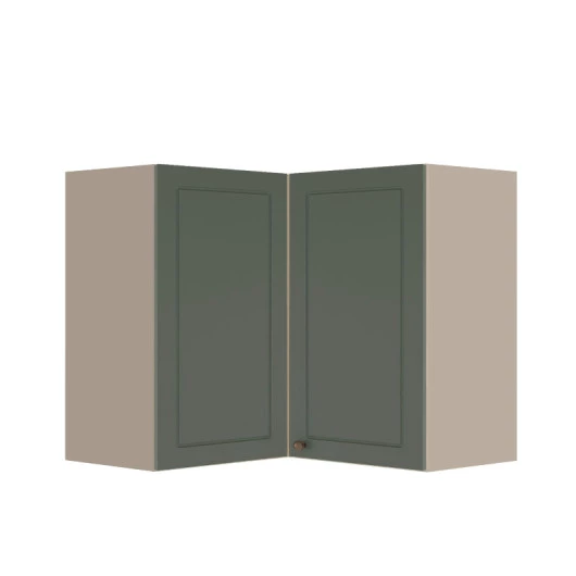 Módulo Armário Aéreo Canto L 68x76x34cm 100% MDF Cozinha Provence Robel Fendi/Salvia Matte