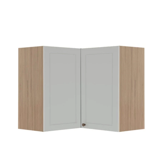 Módulo Armário Aéreo Canto L 68x76x34cm 100% MDF Cozinha Provence Robel Hanover/Branco Matte