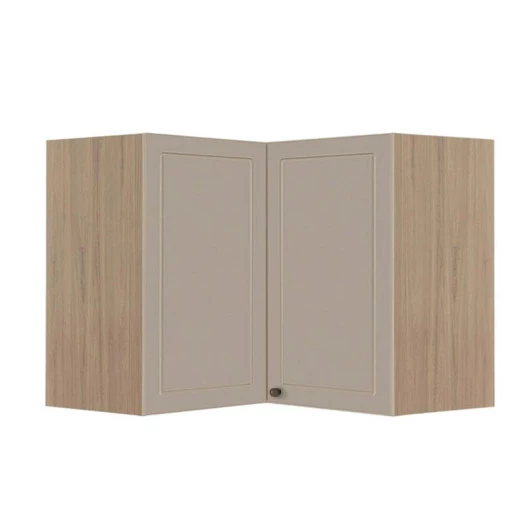 Módulo Armário Aéreo Canto L 68x96x56cm 100% MDF Cozinha Provence Robel Hanover/Fendi Matte