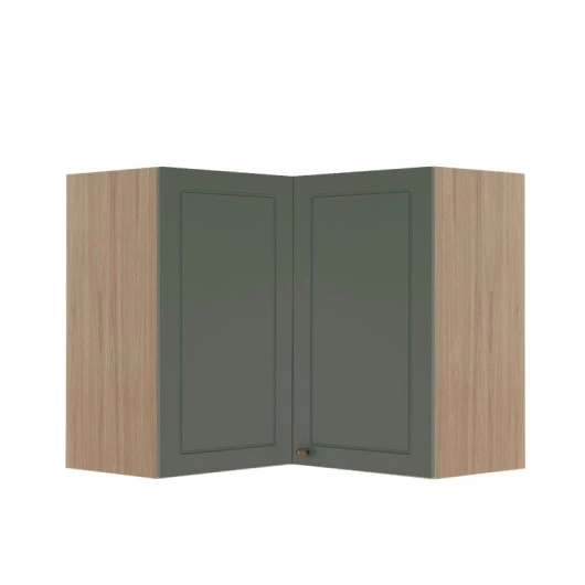 Módulo Armário Aéreo Canto L 68x76x34cm 100% MDF Cozinha Provence Robel Hanover/Salvia Matte
