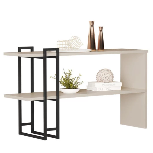 Aparador 136cm Pés Ferro 4034 Luxo JB Bechara Perola/Preto
