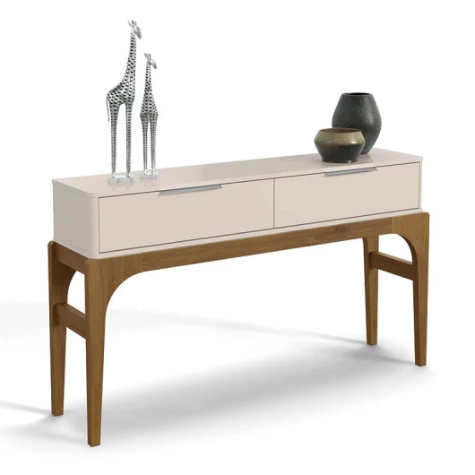 Aparador Para Sala de Jantar 139cm Amalfi Lukaliam Off White/Canela