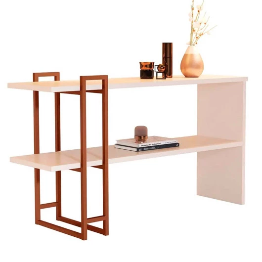Aparador 136cm Pés Ferro 4034 Luxo JB Bechara Perola/Bronze