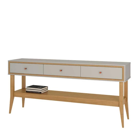Aparador Retrô 3 Gavetas 154cm Bari EDN Fendi/Freijo