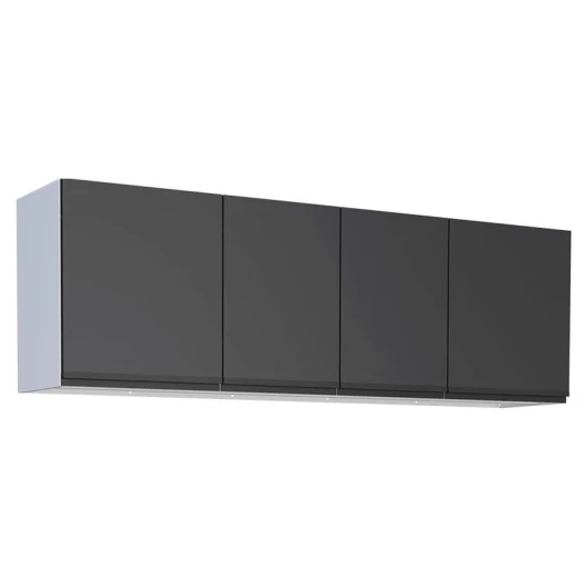 Armário Aéreo Aço 4 Portas Cozinha Gaia 180cm Cozimax Preto