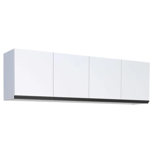 Armário Aéreo Aço 4 Portas Cozinha Gaia 200cm Cozimax Branco