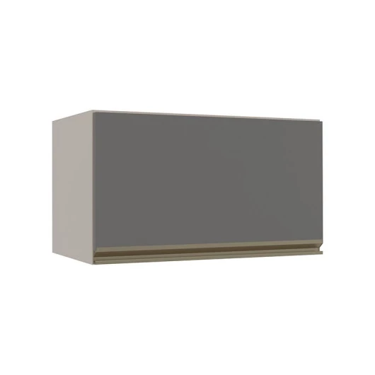 Módulo Armário Aéreo 60cm Porta Basculante 100% MDF Cozinha Modulada Gold Robel Fendi/Cinza