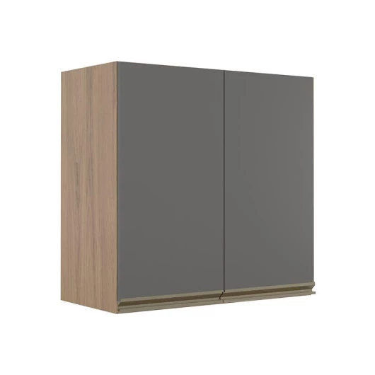 Módulo Armário Aéreo 68x70 2 Portas 100% MDF Cozinha Modulada Gold Robel Hanover/Cinza
