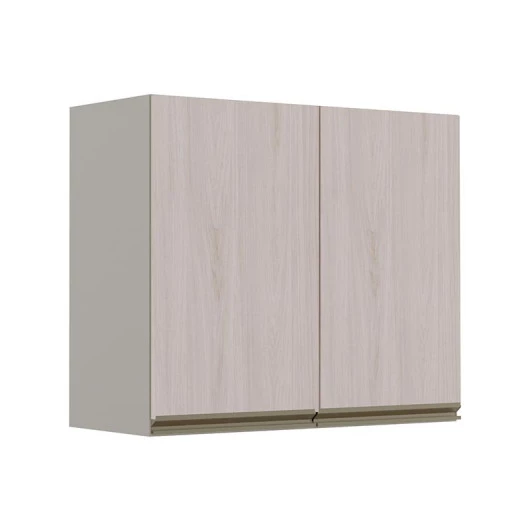 Módulo Armário Aéreo 68x80 2 Portas 100% MDF Cozinha Modulada Gold Robel Fendi/Aspen