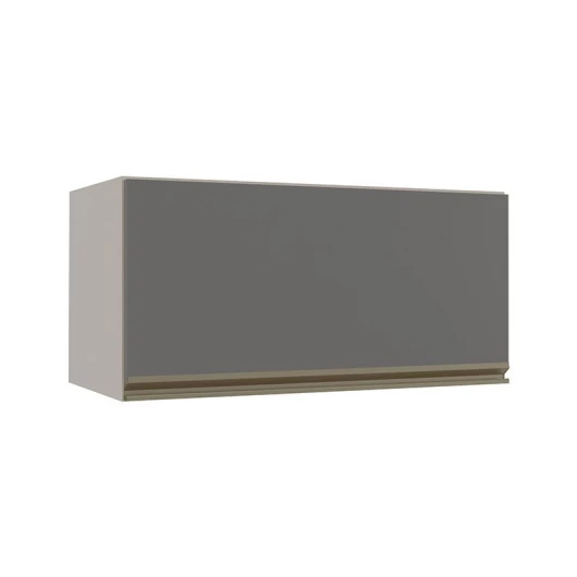 Módulo Armário Aéreo 70cm Porta Basculante 100% MDF Cozinha Modulada Gold Robel Fendi/Cinza