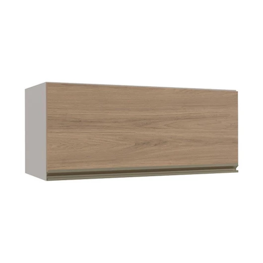 Módulo Armário Aéreo 80cm Porta Basculante 100% MDF Cozinha Modulada Gold Robel Fendi/Hanover