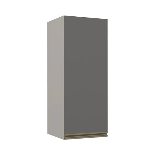 Módulo Armário Aéreo 88x35 1 Porta 100% MDF Cozinha Modulada Gold Robel Fendi/Cinza