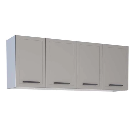 Armário Aéreo de Cozinha Aço 4 Portas Juno/Apolo 150 Cozimax Cinza Argila