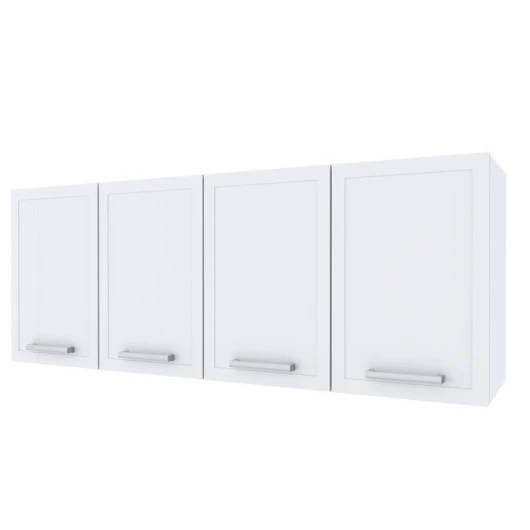 Armário Aéreo de Cozinha 4 Portas Apolo Flat 160 Cozimax Branco