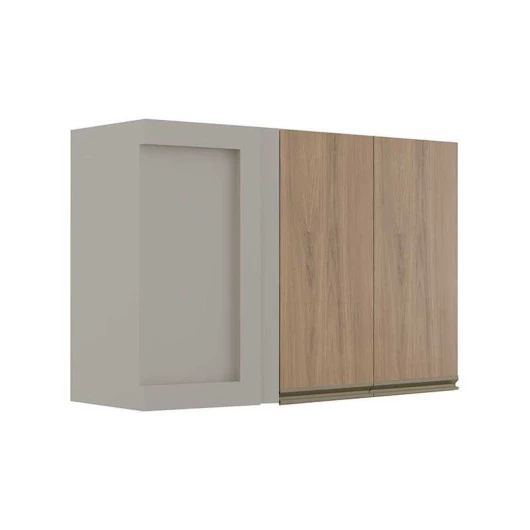 Módulo Armário Aéreo 68x100 Canto Reto Direito 100% MDF Cozinha Modulada Gold Robel Fendi/Hanover