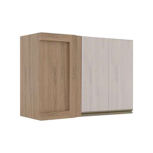 Módulo Armário Aéreo 68x100 Canto Reto Direito 100% MDF Cozinha Modulada Gold Robel Hanover/Aspen