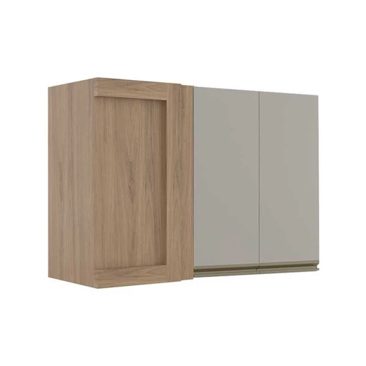 Módulo Armário Aéreo 68x100 Canto Reto Direito 100% MDF Cozinha Modulada Gold Robel Hanover/Fendi
