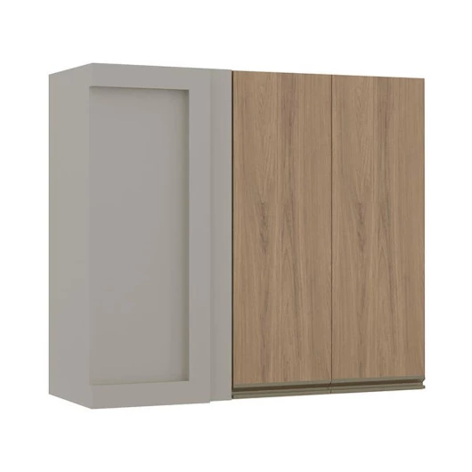 Módulo Armário Aéreo 88x100 Canto Reto Direito 100% MDF Cozinha Modulada Gold Robel Fendi/Hanover