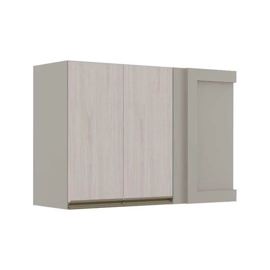 Módulo Armário Aéreo 68x100 Canto Reto Esquerdo 100% MDF Cozinha Modulada Gold Robel Fendi/Aspen