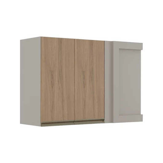 Módulo Armário Aéreo 68x100 Canto Reto Esquerdo 100% MDF Cozinha Modulada Gold Robel Fendi/Hanover