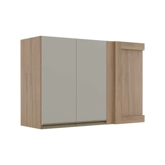 Módulo Armário Aéreo 68x100 Canto Reto Esquerdo 100% MDF Cozinha Modulada Gold Robel Hanover/Fendi