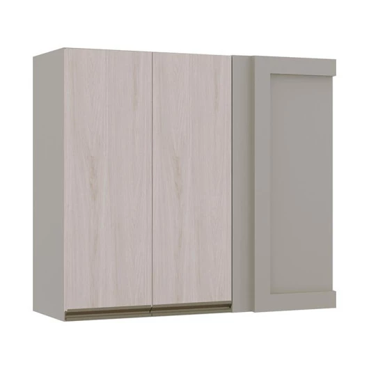 Módulo Armário Aéreo 88x100 Canto Reto Esquerdo 100% MDF Cozinha Modulada Gold Robel Fendi/Aspen