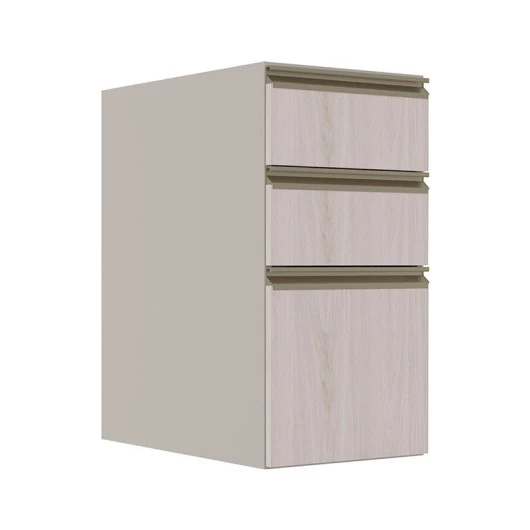Módulo Balcão 35cm 3 Gavetas 100% MDF Cozinha Modulada Gold Robel Fendi/Aspen