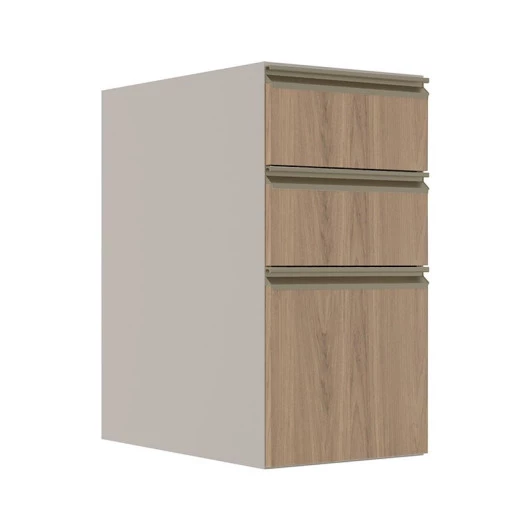 Módulo Balcão 35cm 3 Gavetas 100% MDF Cozinha Modulada Gold Robel Fendi/Hanover