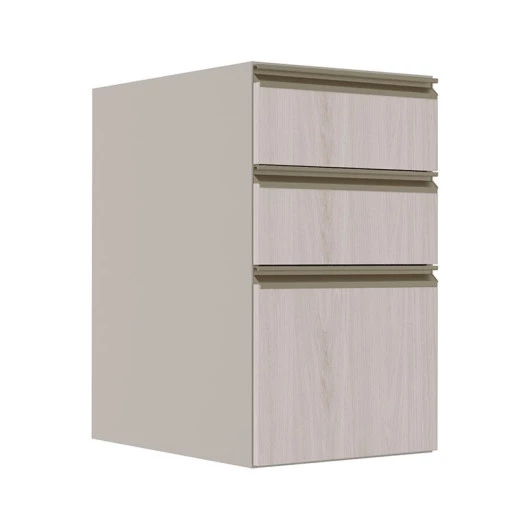 Módulo Balcão 40cm 3 Gavetas 100% MDF Cozinha Modulada Gold Robel Fendi/Aspen
