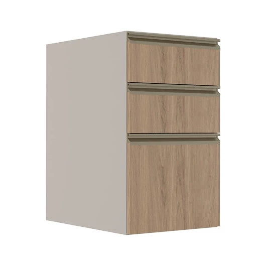 Módulo Balcão 40cm 3 Gavetas 100% MDF Cozinha Modulada Gold Robel Fendi/Hanover