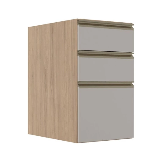 Módulo Balcão 40cm 3 Gavetas 100% MDF Cozinha Modulada Gold Robel Hanover/Fendi