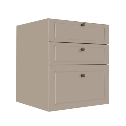 Módulo Balcao 60cm 3 Gavetas 100% MDF Cozinha Modulada Provence Robel Fendi/Fendi Matte