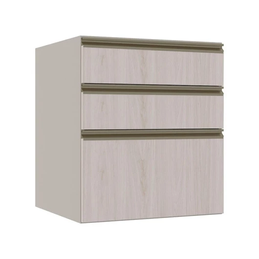 Módulo Balcão 60cm 3 Gavetas 100% MDF Cozinha Modulada Gold Robel Fendi/Aspen