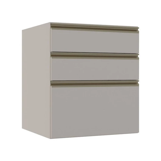 Módulo Balcão 60cm 3 Gavetas 100% MDF Cozinha Modulada Gold Robel Fendi/Fendi