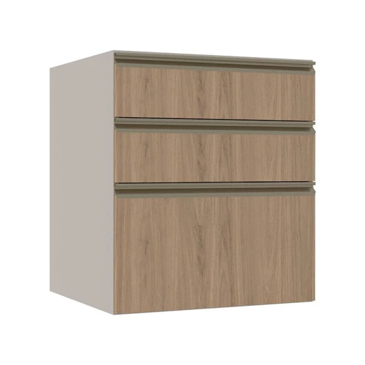 Módulo Balcão 60cm 3 Gavetas 100% MDF Cozinha Modulada Gold Robel Fendi/Hanover