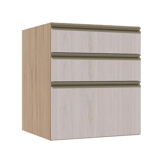 Módulo Balcão 60cm 3 Gavetas 100% MDF Cozinha Modulada Gold Robel Hanover/Aspen