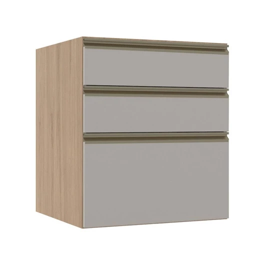 Módulo Balcão 60cm 3 Gavetas 100% MDF Cozinha Modulada Gold Robel Hanover/Fendi