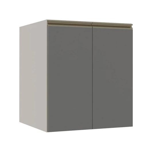 Módulo Balcão 60cm 2 Portas 100% MDF Cozinha Modulada Gold Robel Fendi/Cinza