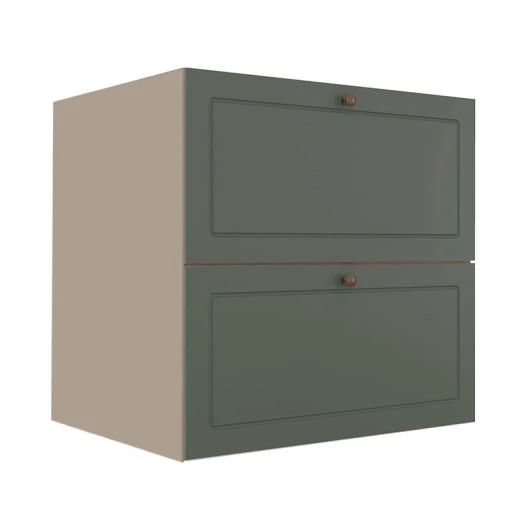 Módulo Balcao 70cm 1 Gaveta 1 Porta Basculante 100% MDF Cozinha Provence Robel Fendi/Salvia Matte