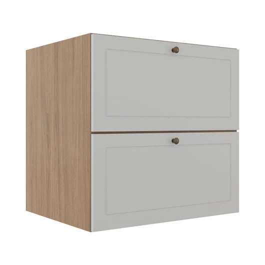 Módulo Balcao 70cm 1 Gaveta 1 Porta Basculante 100% MDF Cozinha Provence Robel Hanover/Branco Matte