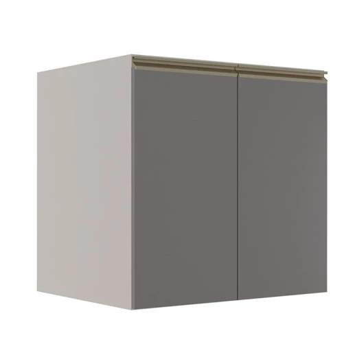 Módulo Balcão 70cm 2 Portas 100% MDF Cozinha Modulada Gold Robel Fendi/Cinza