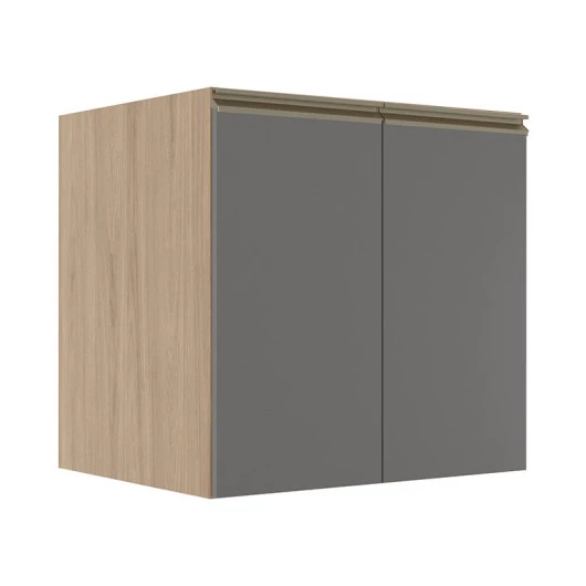 Módulo Balcão 70cm 2 Portas 100% MDF Cozinha Modulada Gold Robel Hanover/Cinza