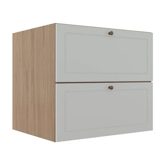 Módulo Balcao 80cm 1 Gaveta 1 Porta Basculante 100% MDF Cozinha Provence Robel Hanover/Branco Matte