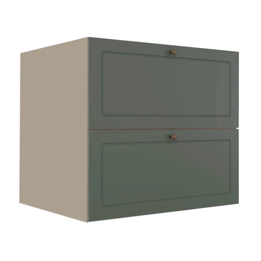 Módulo Balcao 80cm 1 Gaveta 1 Porta Basculante 100% MDF Cozinha Provence Robel Fendi/Salvia Matte