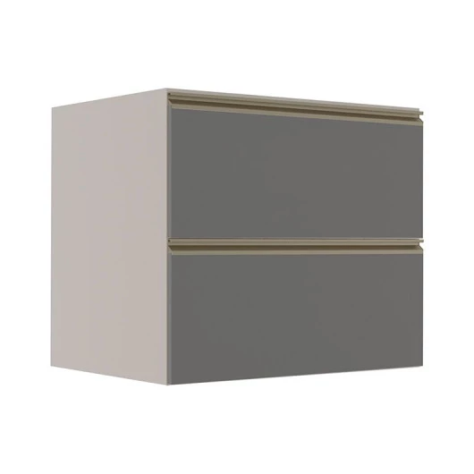 Módulo Balcão 80cm 1 Gaveta 1 Porta Basculante 100% MDF Cozinha Modulada Gold Robel Fendi/Cinza