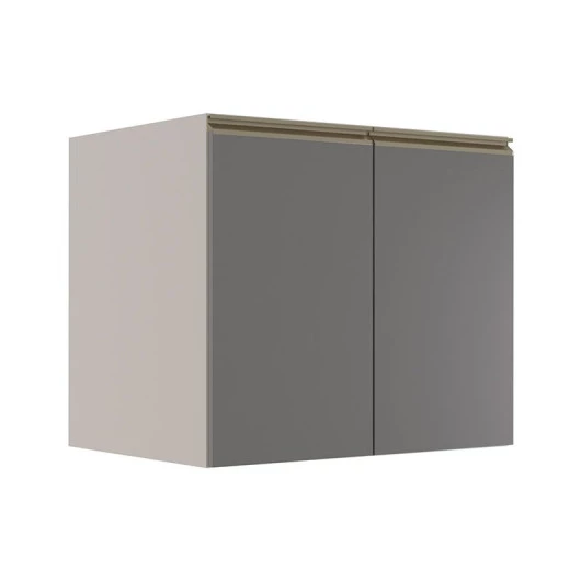 Módulo Balcão 80cm 2 Portas 100% MDF Cozinha Modulada Gold Robel Fendi/Cinza